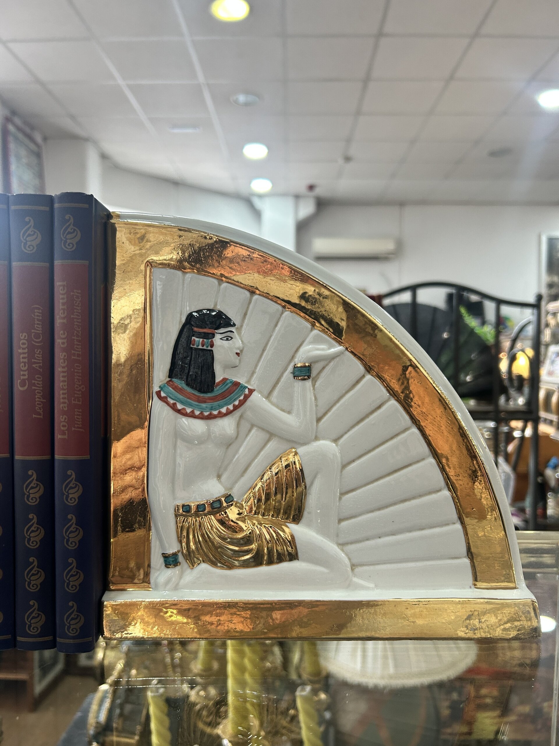 Elegante pareja de sujeta libros porcelana NADAL - 8