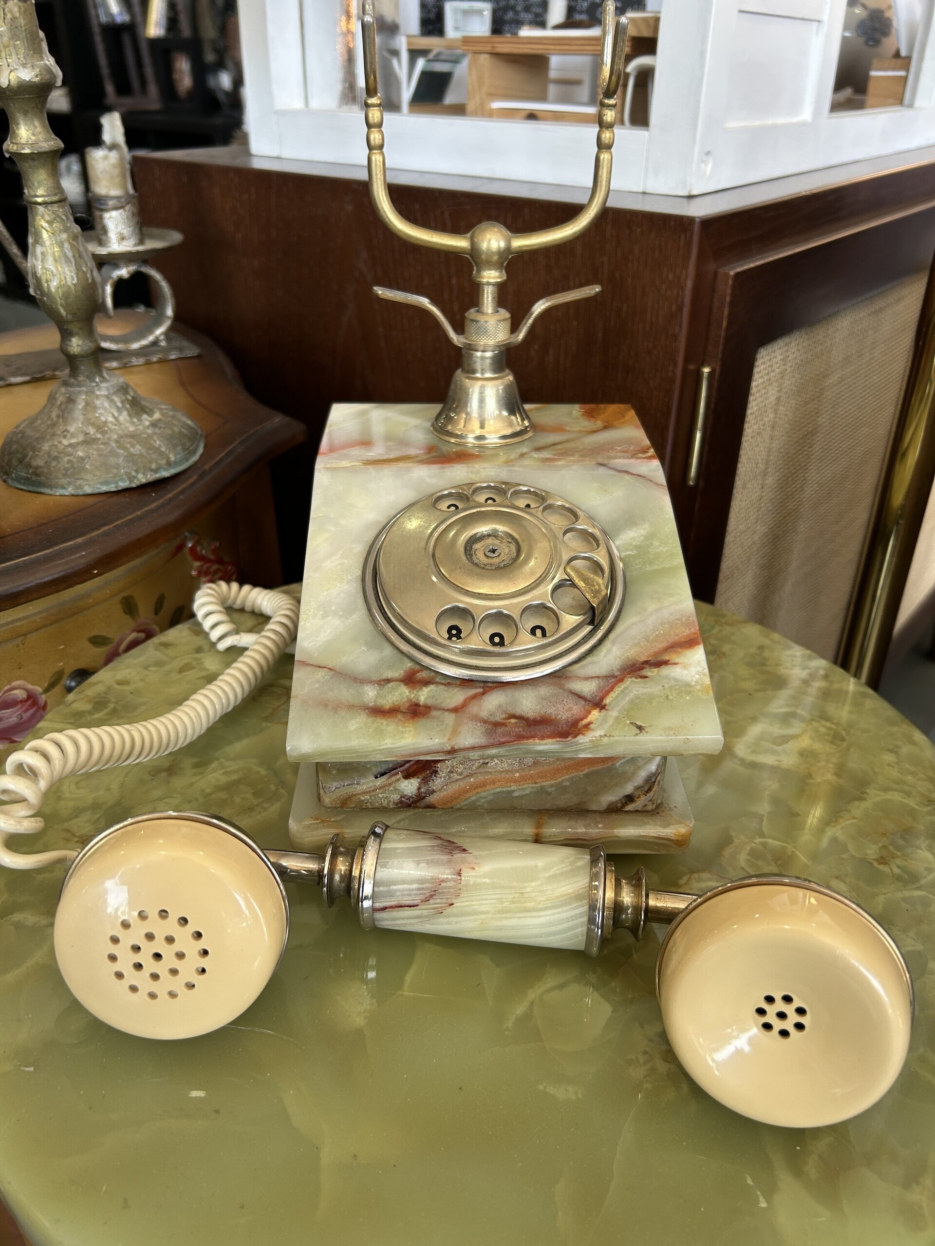 Teléfono Vintage de Ónix y Latón - Años 70 - 3