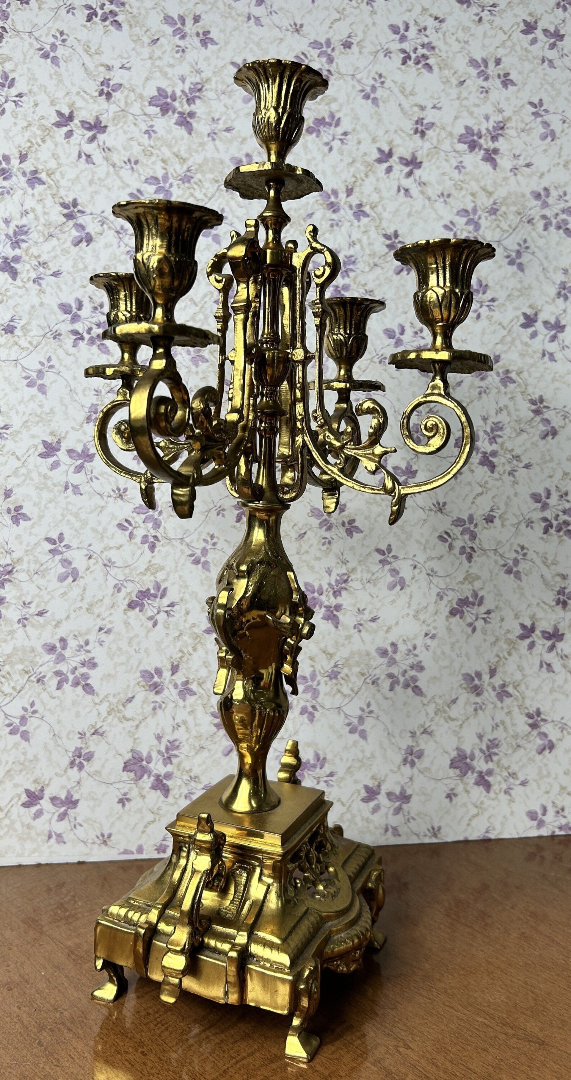 Pareja de candelabros rococó de bronce - 8