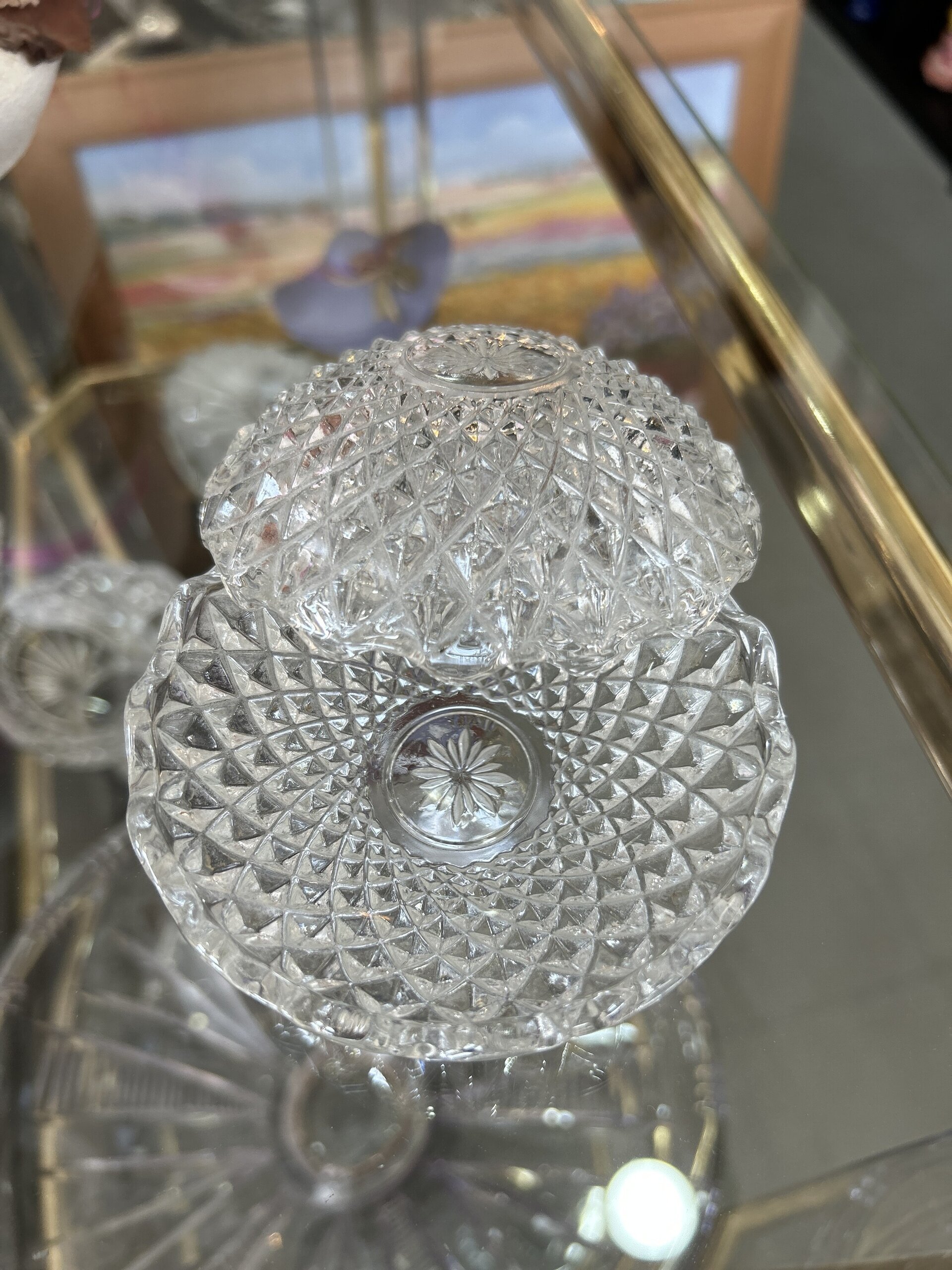 Bombonera o caja de joyas de cristal tallado - 2