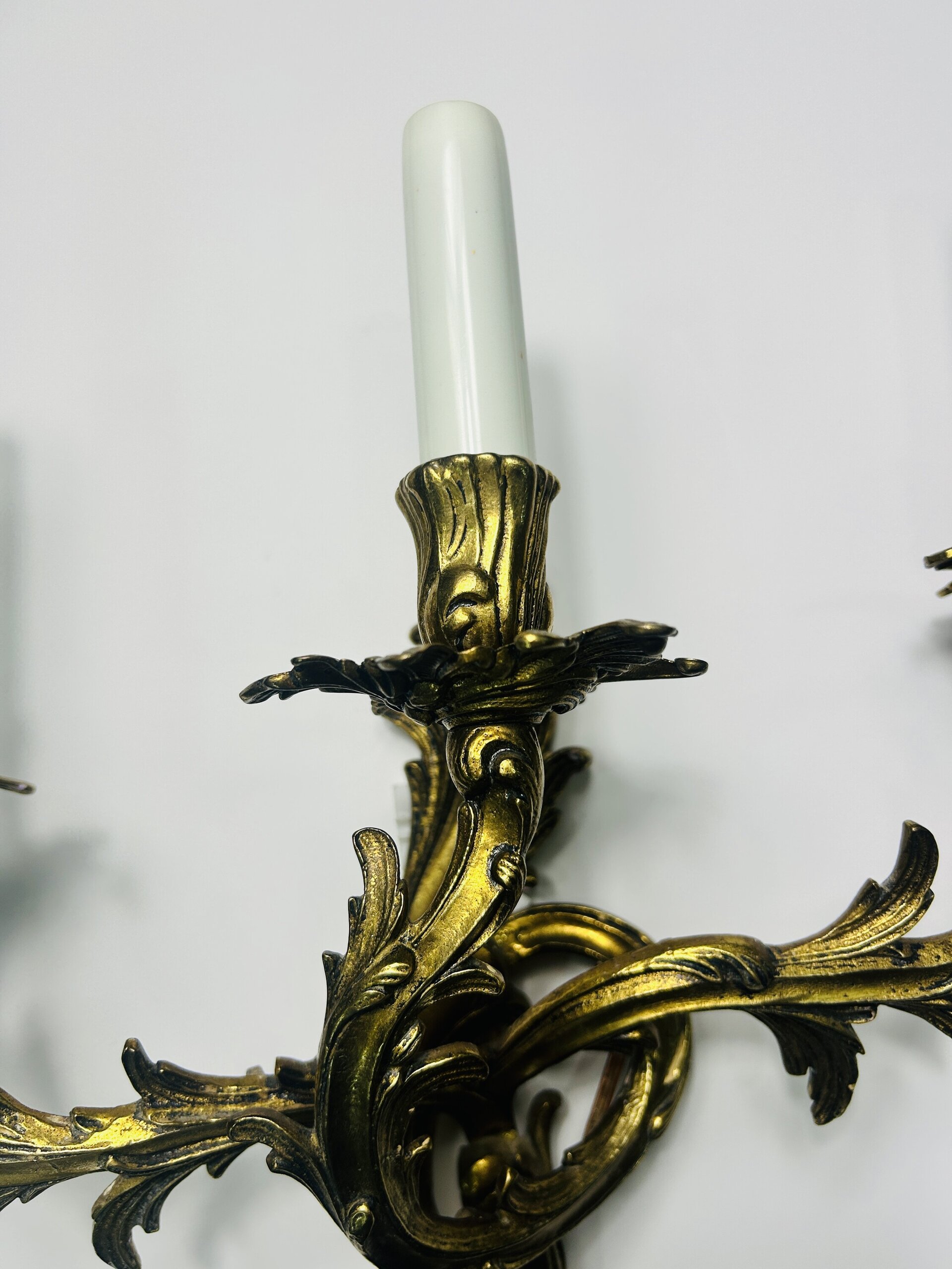 Aplique de pared francés, siglo XX en bronce - 5