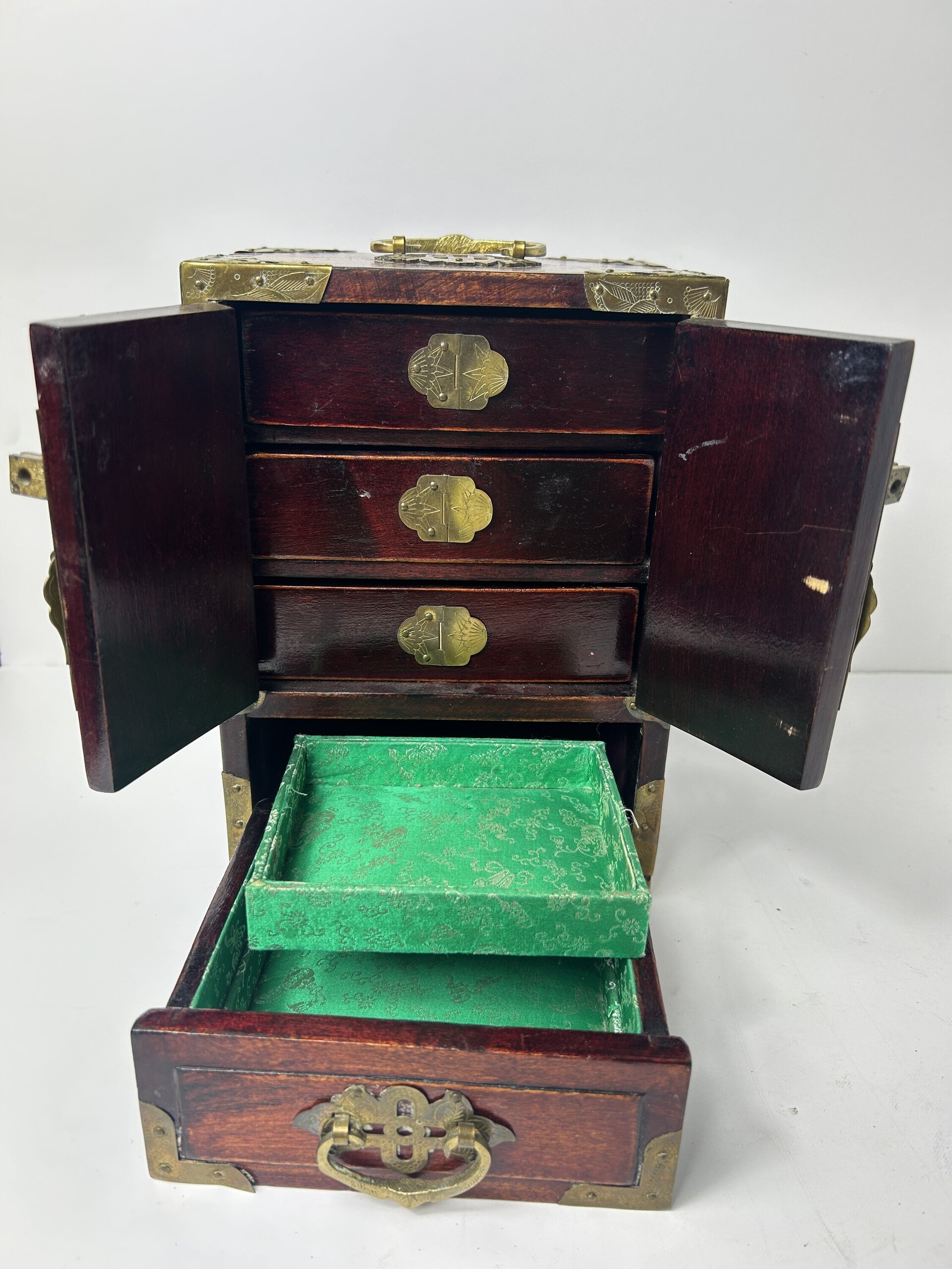 Joyero oriental en madera y jade - 6