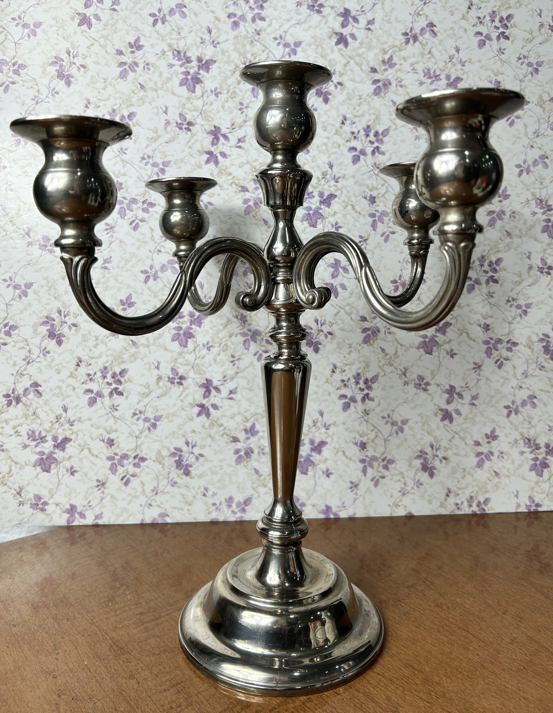Candelabro bañado en plata. - 6