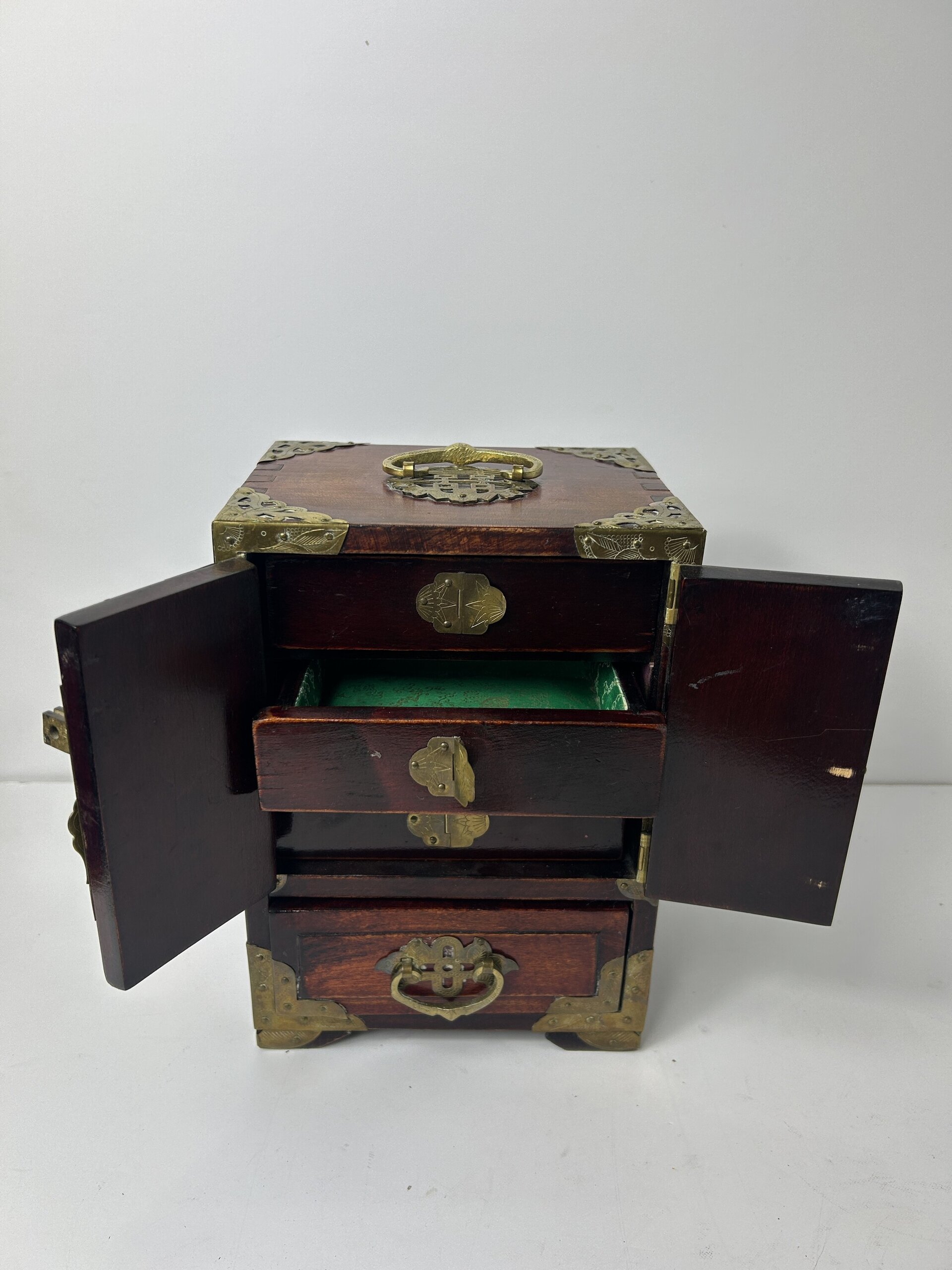 Joyero oriental en madera y jade - 8