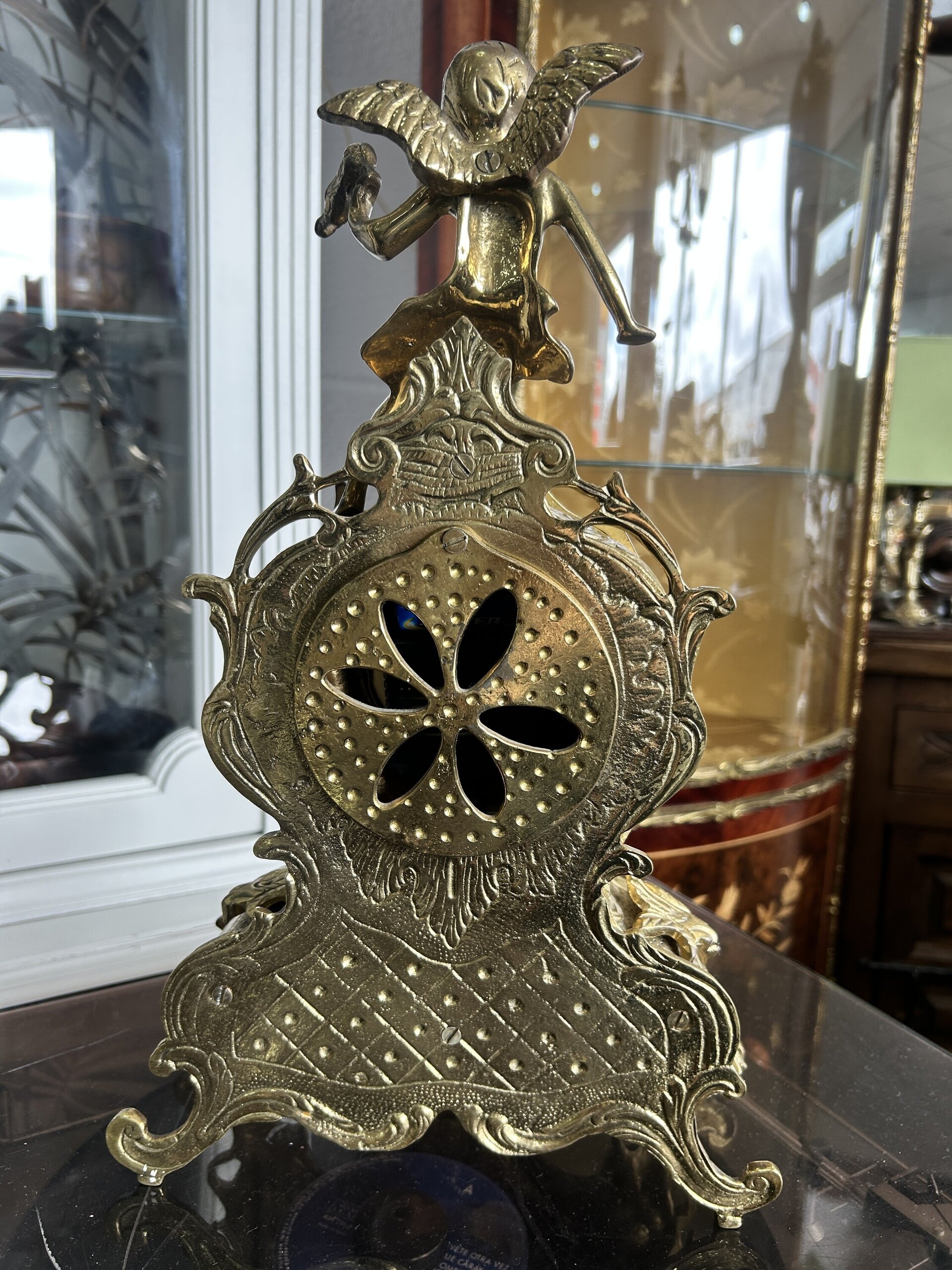 Reloj de bronce antiguo con péndulo - 6