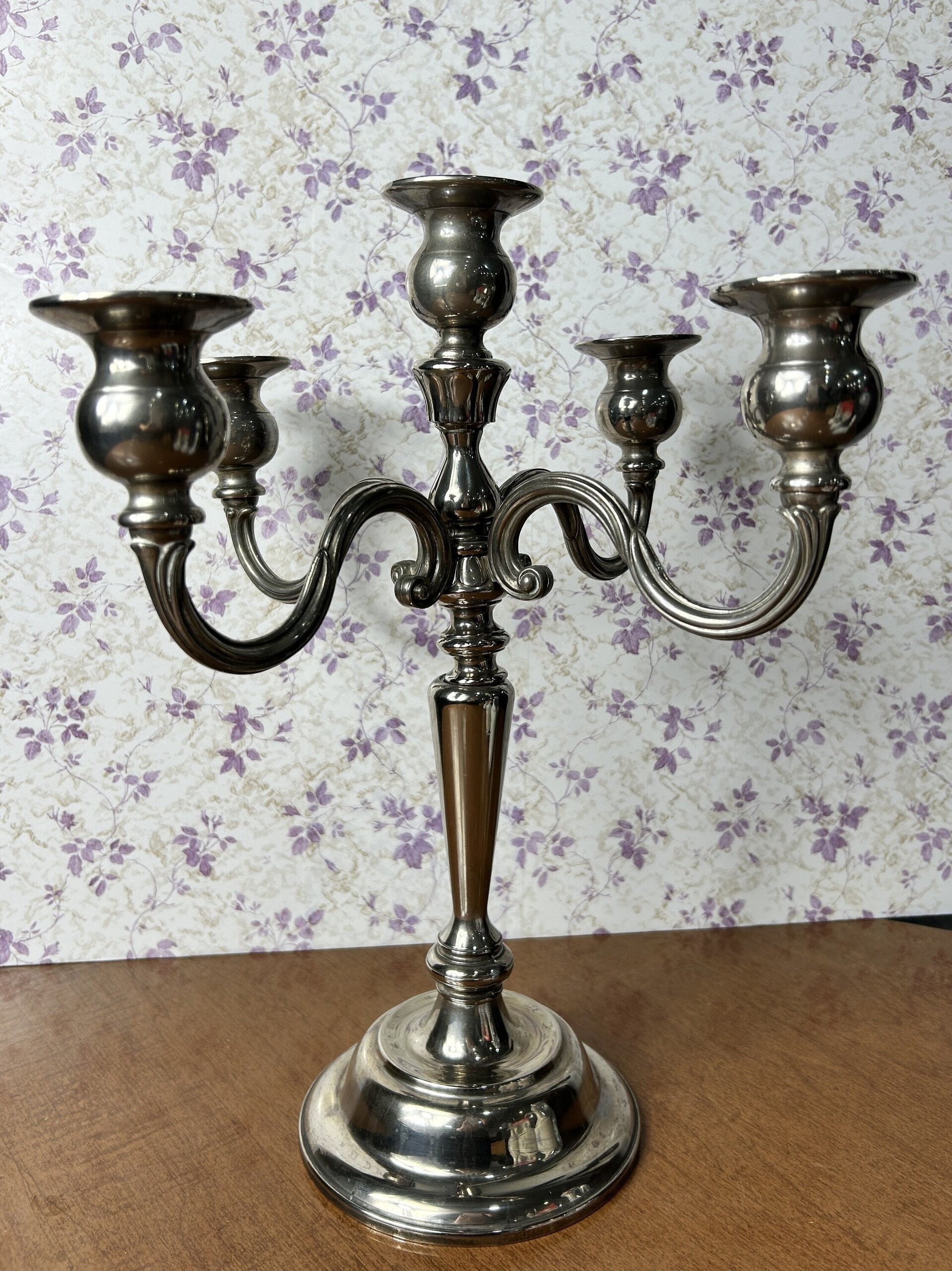 Candelabro bañado en plata. - 5