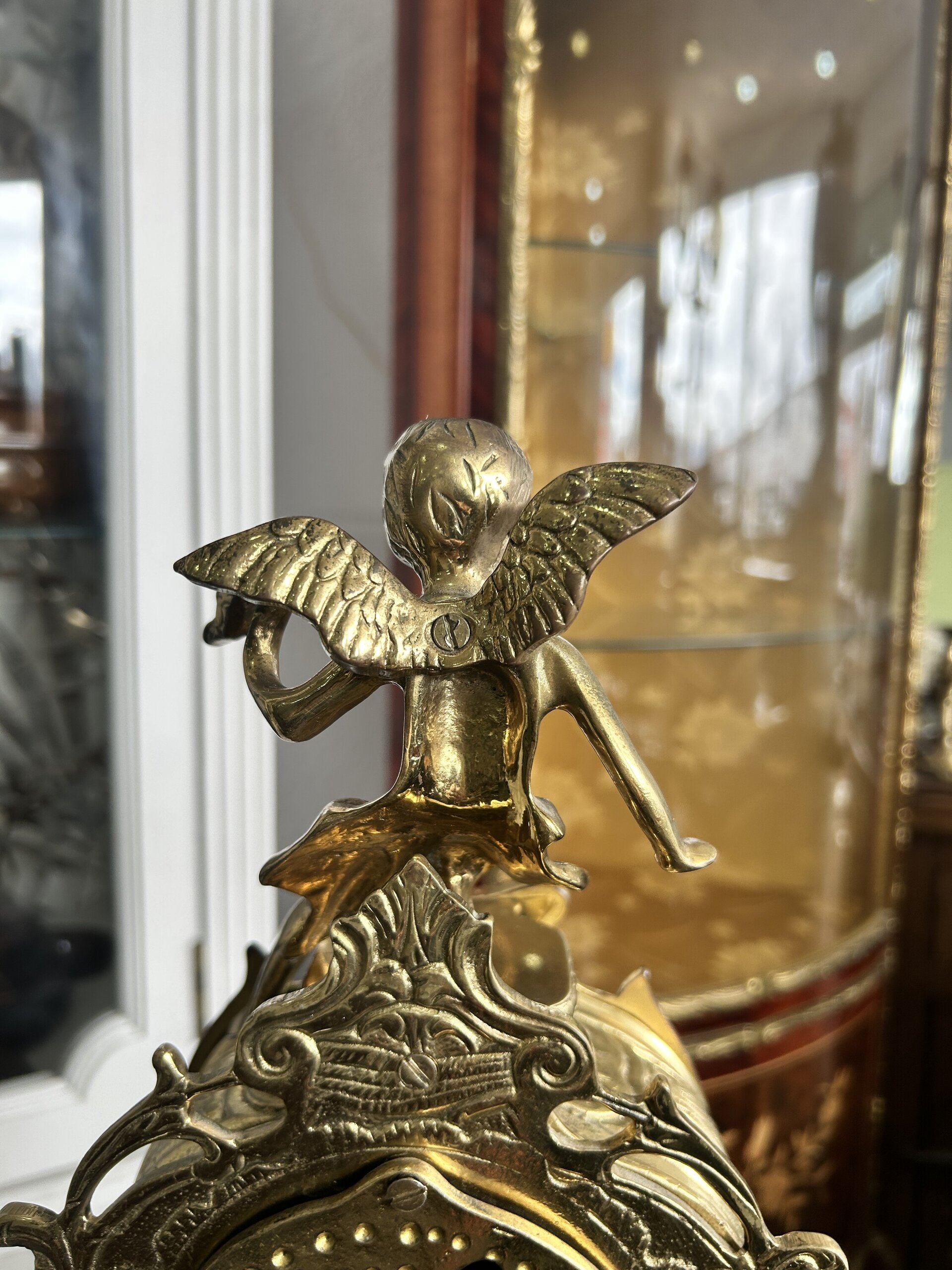 Reloj de bronce antiguo con péndulo - 8