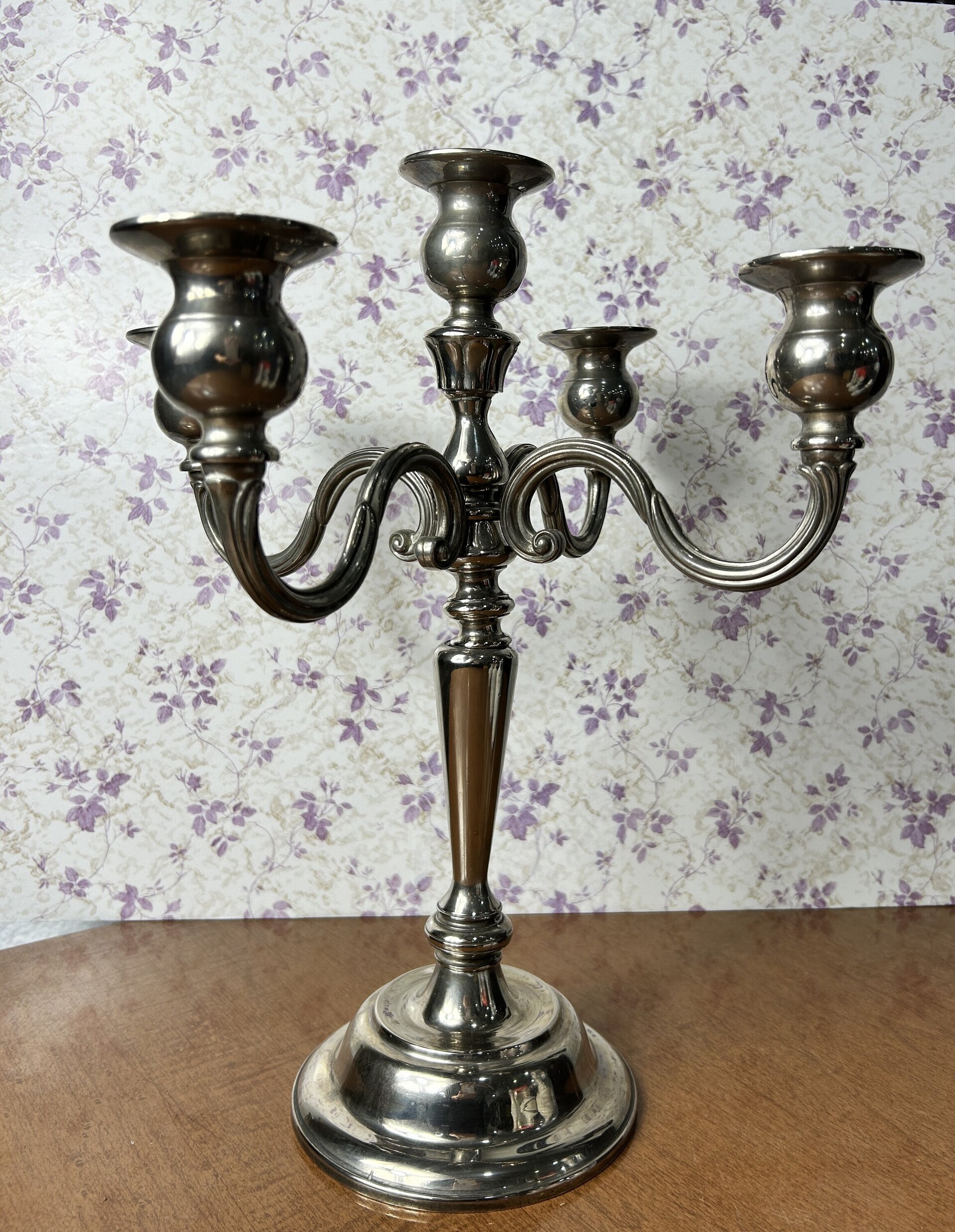 Candelabro bañado en plata. - 4
