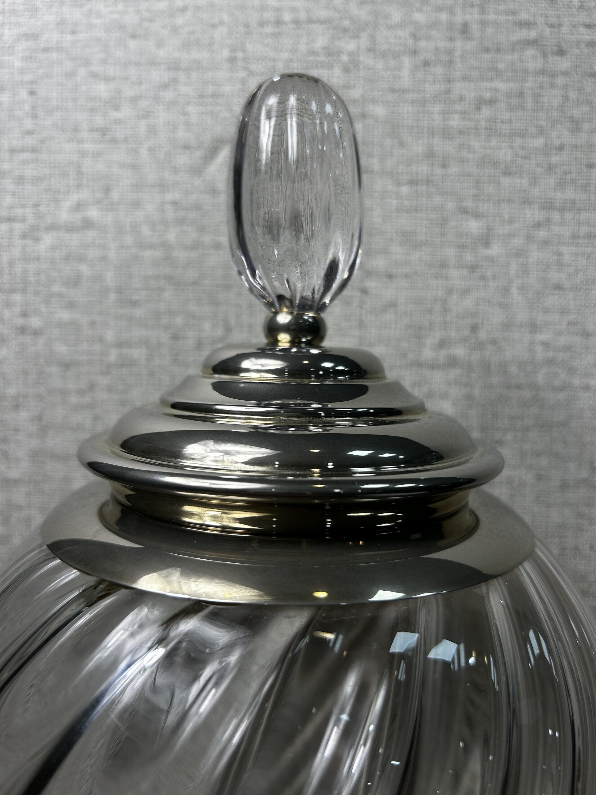 Tarro decorativo de cristal con tapa metálica - 7