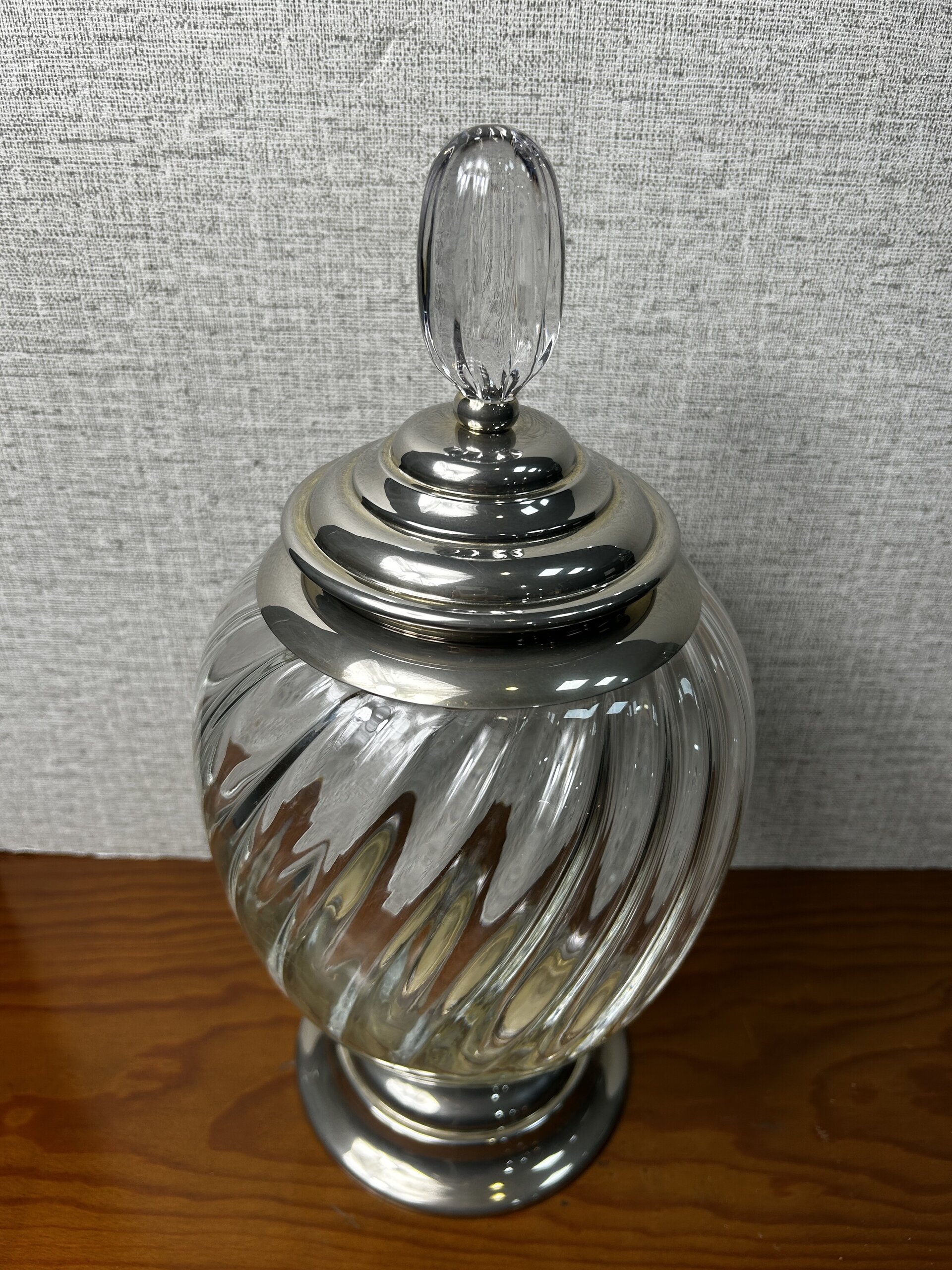 Tarro decorativo de cristal con tapa metálica - 3